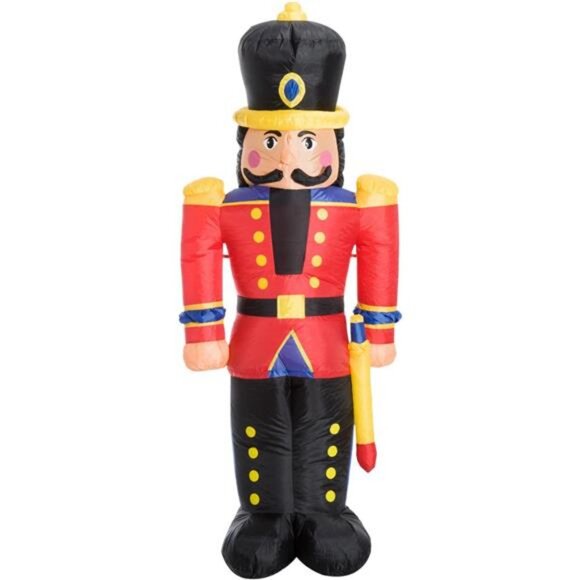 6’ Christmas Inflatable Nutcracker Toy Soldier, Outdoor...